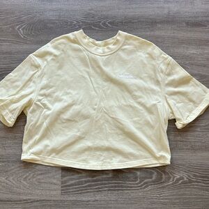 lululemon athletica Pale Yellow Cropped Tee